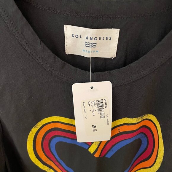 NWT Sol Angeles - Rainbow Heart Tank - Washed Black - Picture 2 of 4